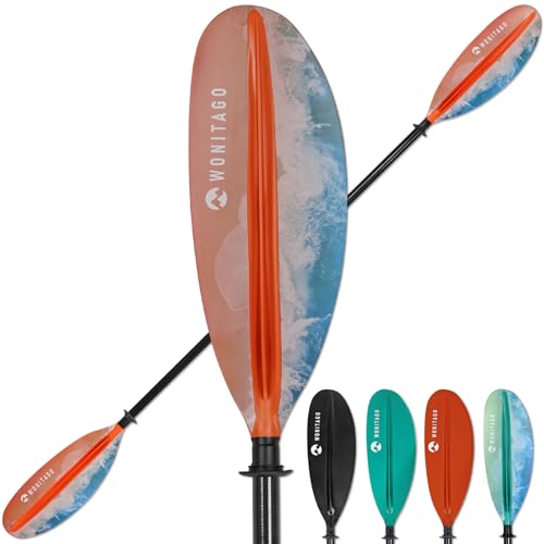 XUXIAKE Kajak Paddels Doppelpaddel mit Kohlefaser Schaft und PP Klinge, Einstellbar 220-240 cm Doppel Paddels für Kajak, Kanu, Boot, Ozean Orange XUXIAKE Kajak Paddels Doppelpaddel mit Kohlefaser Schaft und PP Klinge, Einstellbar 220-240 cm Doppel Paddels für Kajak, Kanu, Boot, Ozean Orange von XUXIAKE