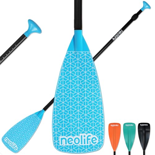 XUXIAKE SUP Paddel mit Aluminium Schaft und Nylon Klinge, Schwimmende Paddelboard-Ruder, verstellbar 170-210 cm, Blau von XUXIAKE