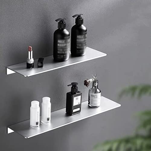 XUYOSDVQ Dusch-Organizer, Duschcaddy, Badezimmerregal, schwebende Regale, 2 Stück, silberfarben, Küchen-Aufbewahrungsregal, Aluminium, Wandbehang, Badezimmerspiegel, Front-Ablagefach, Make-up-Tisch, von XUYOSDVQ