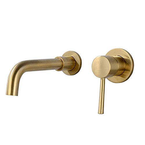 XUYOSDVQ Verdeckte, wandmontierte Badewannenarmaturen, wandmontierter Wasserhahn, modern, Badezimmer-Waschtischarmaturen, Waschbecken-Multifunktionsarmatur, gebürstetes Gold und Kupfer Made in China von XUYOSDVQ