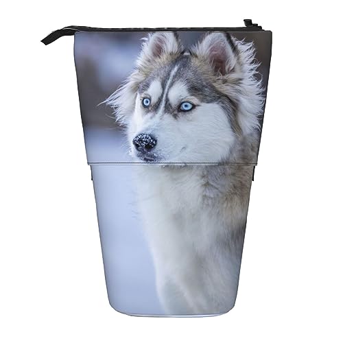 XVBCDFG Federmäppchen, Motiv: Hund im Schnee, stehend, Teleskop-Stifthalter, niedliches Federmäppchen, Pop-Up-Bleistiftbox, Kosmetiktasche für Damen und Herren, siehe abbildung, Einheitsgröße, XVBCDFG Federmäppchen, Motiv: Hund im Schnee, stehend, Teleskop-Stifthalter, niedliches Federmäppchen, Pop-Up-Bleistiftbox, Kosmetiktasche für Damen und Herren, siehe abbildung, Einheitsgröße, von XVBCDFG