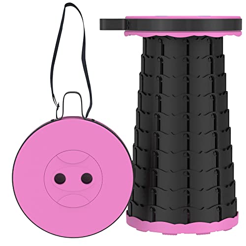 XVBVS Einziehbarer Campinghocker, Tragbarer Teleskophocker, Leichter Klapphocker, Stabiler Zusammenklappbarer Hocker für Erwachsene und Kinder im Innen- und Außenbereich- Pink XVBVS Einziehbarer Campinghocker, Tragbarer Teleskophocker, Leichter Klapphocker, Stabiler Zusammenklappbarer Hocker für Erwachsene und Kinder im Innen- und Außenbereich- Pink von XVBVS