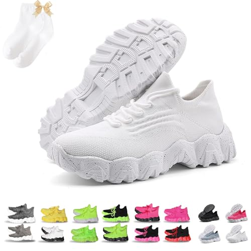 Simply Snug Shoes,Simplysnug Shoes,Quivale Simplysnug Shoes,Women's Mesh Lightweight Sneakers Casual Shoes Non Slip (All White,41) von XVFCH