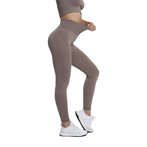 XWJLAILE Fitnesshose mit Gewinde, einfarbig, große, Nahtlose Yogahose, schnell trocknende Sportstrumpfhose für Damen von XWJLAILE