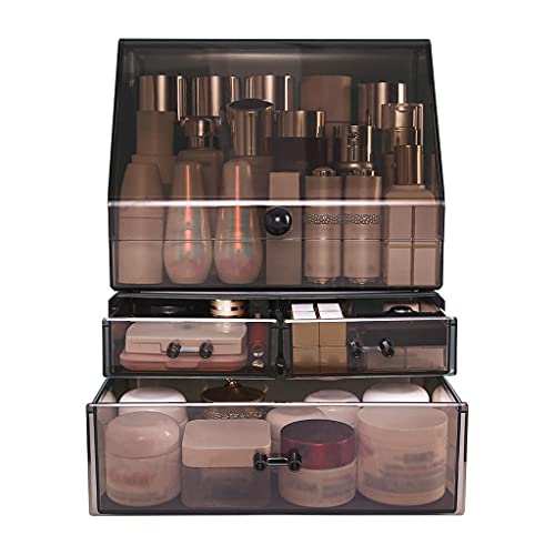 XWJLAILE Make-up-Organizer, große Kapazität, Acryl-Kosmetik-Aufbewahrungsbox, Hautpflege-Kosmetik-Schubladen-Aufbewahrung, Schminktisch, Badezimmer-Aufbewahrungsbox, Hautpflege-Vitrine (Größe: klein) von XWJLAILE