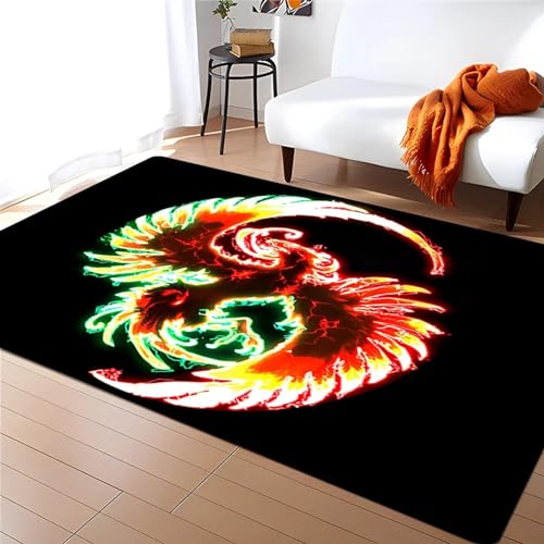 XWJLAILE Teppich Tai Chi Bagua Yin Yang 3D-gedruckter Teppich, Polyester, weicher Kurzflor-Teppich, rutschfester Teppich, leicht zu reinigen, für Wohnzimmer, Schlafzimmer, Küche, Bodenmatte, 140 x 200 von XWJLAILE