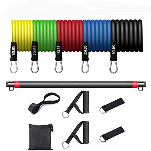 XWJLAILE Tragbares All-in-One-Fitness-Bar-Set für Ganzkörpertraining, Krafttrainingsgeräte, Pilates-Trainings-Widerstandsbänder von XWJLAILE