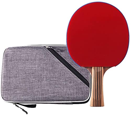 Ping-Pong-Schläger, Einzelschuss, doppelseitig, antihaftbeschichtet, professioneller Tischtennisschläger für Einsteiger mit Schlägerset, Tischtennisschläger-Set (Farbe: Schwarz und Rot, Größe: Horiz von XXYOZ