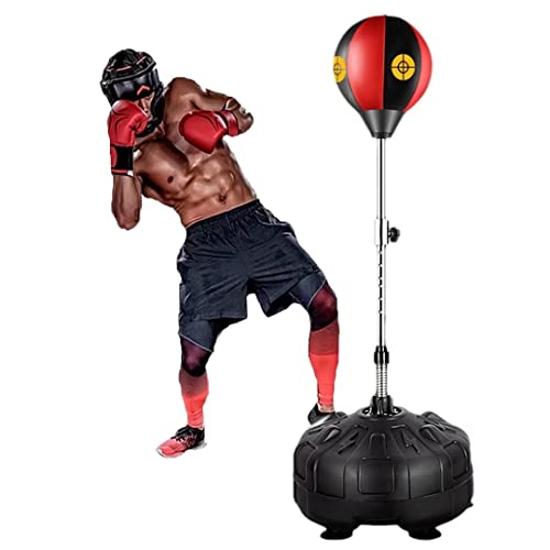 Boxsäcke mit Inflator, Speed-Boxsäcke mit Ständer, Schneller Rebound-Box-Speedball, Freistehender Kickboxsack für Erwachsene und Jugendliche, 62,9-Zoll-Ständer für schweres Boxen mit Saugnäpfen von XYFSP