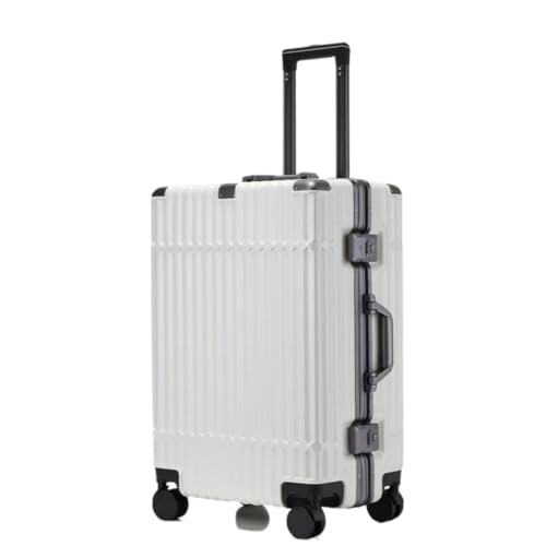 XYGQYJ Koffer Gepäck 28-Zoll-Universalrad-Trolley-Koffer, Herren- Und Damenkoffer, Passwort-Schnallenschloss-Koffer Koffer Hartschale(Bianca,26in) von XYGQYJ