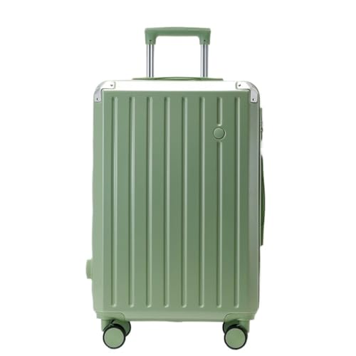 XYGQYJ Koffer Neuer Hartschalenkoffer mit Aluminiumrahmen, 20-Zoll-Boarding-Koffer, Lang- und Kurzstrecken-Trolley Koffer Hartschale(Green,24in) von XYGQYJ