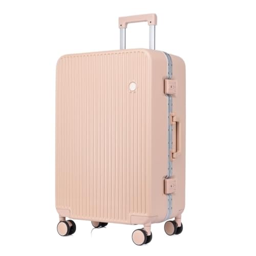 XYGQYJ Koffer Neuer Hartschalenkoffer mit Aluminiumrahmen, 20-Zoll-Boarding-Koffer, Lang- und Kurzstrecken-Trolley Koffer Hartschale(Pink,20in) von XYGQYJ