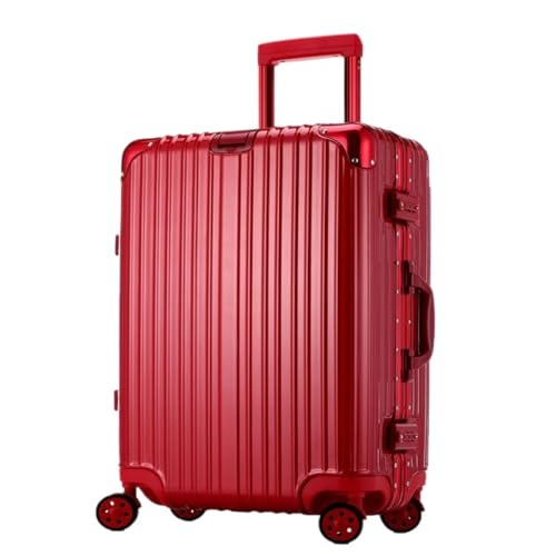 XYGQYJ Koffer Trolley-Koffer, Universal-Rollenkoffer, Herren- und Damenkoffer, Passwortbox-Koffer, Koffer Koffer Hartschale(Red,24in) von XYGQYJ