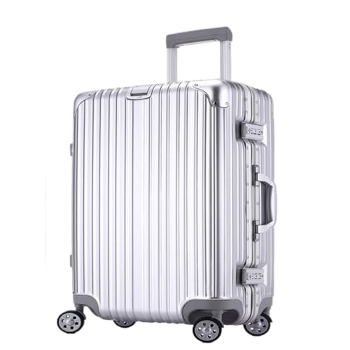 XYGQYJ Koffer Trolley-Koffer, Universal-Rollenkoffer, Herren- und Damenkoffer, Passwortbox-Koffer, Koffer Koffer Hartschale(Silver,22in) von XYGQYJ