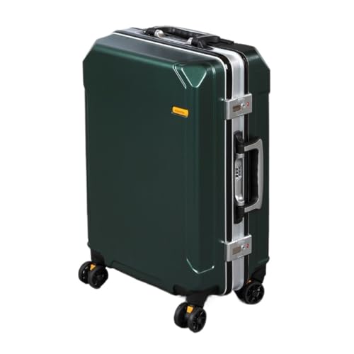 XYGQYJ Koffer Trolley mit Aluminiumrahmen, 22 Zoll, wiederaufladbarer Trolley mit Aluminiumrahmen, Business-Boarding-Koffer Koffer Hartschale(Green) von XYGQYJ