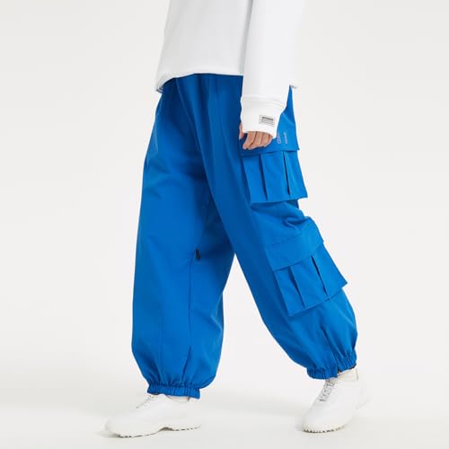 XYHAOAI Damen und Herren Skihose Wandern Ski Schnee Baggy Pants Outdoor Cargo Snowboardhose,Blau,S von XYHAOAI