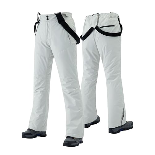 XYHAOAI Damen und Herren Skihose wasserdichte Schneelatzhose Winddichte Skihose Isolierte Warme Hose Outdoor-Snowboardhose,Grau,3XL von XYHAOAI