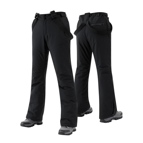 XYHAOAI Damen und Herren Skihose wasserdichte Schneelatzhose Winddichte Skihose Isolierte Warme Hose Outdoor-Snowboardhose,Schwarz,L von XYHAOAI