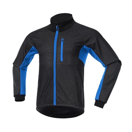 XYHAOAI Fahrradjacke Herren Damen Winter Winddicht Wasserdichter Atmungsaktiv Outdoor Warme Winterjacke Wasserdicht Radjacke für Outdoor-Aktivitäten wie Radfahren,Blau,S von XYHAOAI