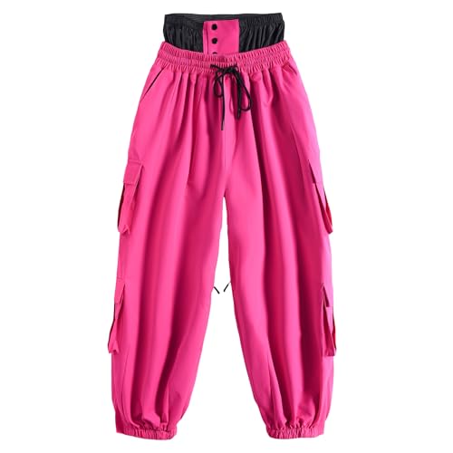 XYHAOAI Super Baggy Style Schneehose füR Herren und Damen, wasserdichte Cargo-Schneehose, Baggy-Hose, Outdoor-Cargo-Snowboardhose,Rose red,L von XYHAOAI