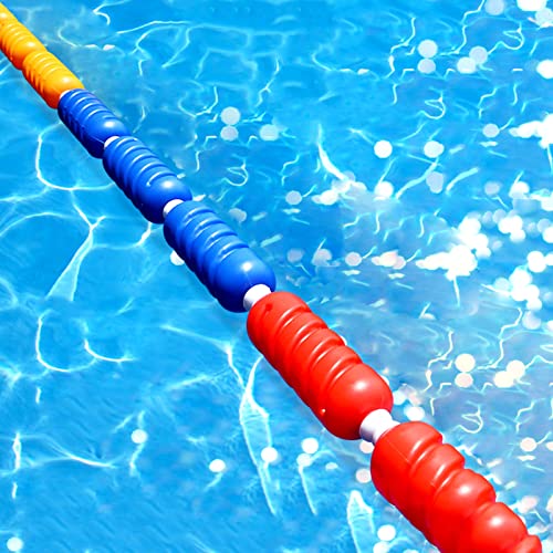 Sicherheitsschwimmerseil für Pools, Schwimmteilerseil für Innen- und Außenschwimmbäder, Party-Sicherheitsschwimmerschnur mit Haken, helles Schwimmerset, Wasserscheidenleinen, Gelb, Blau, Rot, 7 m von XYTUJIKL