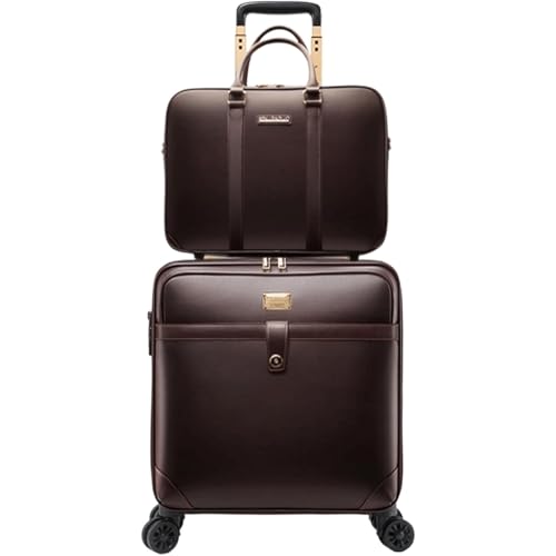 XZDEAIR Leder-Koffer-Sets mit 2-teiligen Spinner-Trolley-Taschen, großer Stauraum für Handgepäck, doppelte Spinner-Räder von XZDEAIR