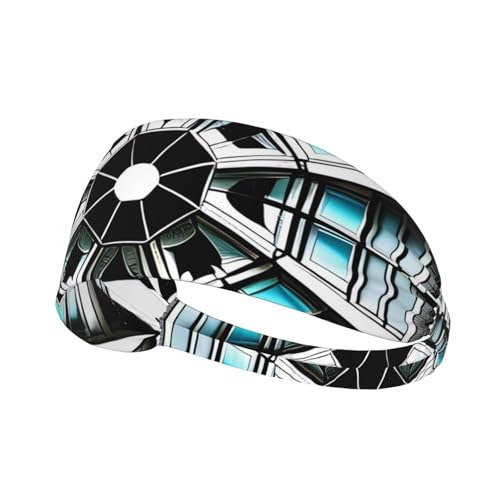 Octagon Building Fashion Colorful Sports Schweißband Stirnband – Fitness-Übungszubehör für Schweißabsorption, Atmungsaktivität und schnell trocknend von XZDHL
