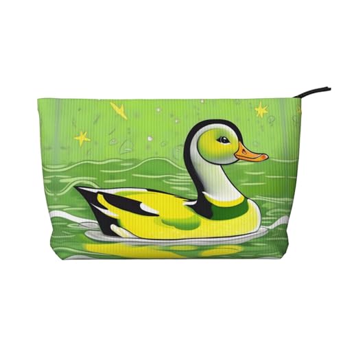 XZDHYZ Green Duck Wiederverwendbare Kosmetiktasche - Niedliche und stilvolle Multifunktionstasche für Reisen, den täglichen Gebrauch und als Geschenk, Schwarz, Einheitsgröße, Schwarz , Einheitsgröße von XZDHYZ