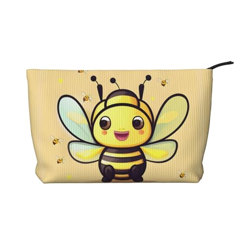 XZDHYZ Yellow Bee Wiederverwendbare Kosmetiktasche – Niedliche und stilvolle Multifunktionstasche für Reisen, den täglichen Gebrauch und als Geschenk, Schwarz, Einheitsgröße, Schwarz , Einheitsgröße von XZDHYZ