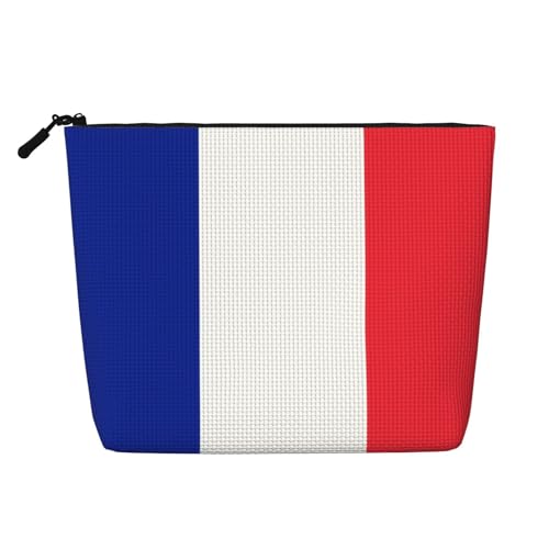 XZDLXJ Make-up-Tasche mit französischer Flagge, wasserabweisend, Leinenoptik, einlagig, mit Reißverschluss, für den täglichen Gebrauch oder auf Reisen, Schwarz, Einheitsgröße, Schwarz , Einheitsgröße von XZDLXJ