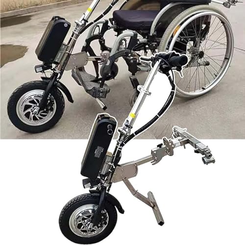 XZLZMYP 500W Rollstuhl Zuggerät Rollstuhl Umbau Elektrosatz 48V 15/17Ah Lithium Batterie Dauerhaft Tragbar Stoßdämpfersystem Elektrische Handbike-Rollstuhlbefestigung,B,15ah von XZLZMYP