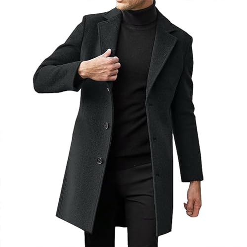 XZLZMYP Cappotto Invernale Da Uomo Con Collo A Risvolto A Maniche Lunghe Giacca Di Pelle Vintage Ispessito Cappotto Da Uomo Invernale Autunno Cappotto Slim Fit Imbottito Caldo Casua,D,L von XZLZMYP