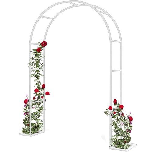 XZLZMYP Weiß,120x220x40cm, Rosenbogen Aus Metall Multifunktional Gartenbogen Für Kletterpflanzen Torbogen Garten Rankbogen Für Hochzeit Party Hinterhof Veranda Für Freien Innen Blumendekorationen von XZLZMYP