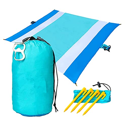 Xbsduih Ersatzteile für Sand-Stranddecke mit Tasche – 84 X 108 Strandmatte mit Erdspießen, Tragbare Decke zum Wandern, Picknick von Xbsduih