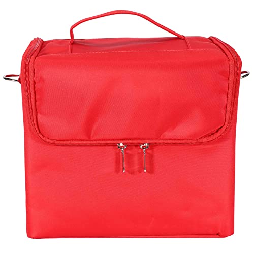 Xbsduih Rot Make-Up Tasche mit GroßEr KapazitäT Mehr Schichtiger ManiküRe Friseur Stick Werkzeug Kit Kosmetik Aufbewahrungs Koffer Kultur Beutel von Xbsduih