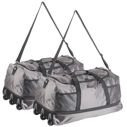 Xcase Rollkoffer-Reisetasche: 2er-Set Reisetaschen mit Trolley-Funktion, 75-100 l (Trolley-Sport- und Reisetasche, Jumbo-Reisetasche, Handgepäck) von Xcase