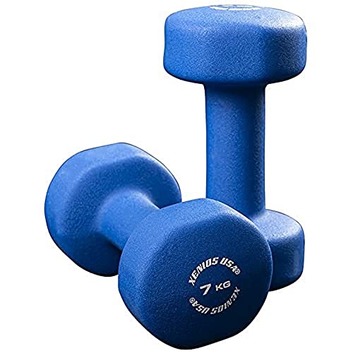 Xenios Unisex – Erwachsene Mubrio Hanteln Fitness 2.0, blau, 7 Kg von Xenios