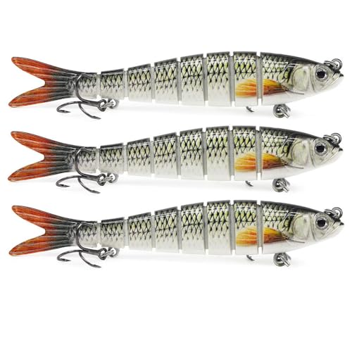 Angelköder Crankbait Alle Wasserschichten Serie Hängend/Langsam/sinkend Schwimmend/köder für Süß- und Salzwasser Angelgeschenke für Männer Familien-Angelausrüstung, 3/5 Stück (A, 13.5CM) von Xersex