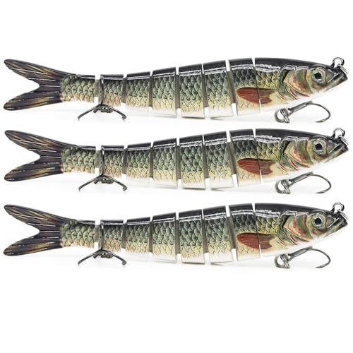 Angelköder Crankbait Alle Wasserschichten Serie Hängend/Langsam/sinkend Schwimmend/köder für Süß- und Salzwasser Angelgeschenke für Männer Familien-Angelausrüstung, 3/5 Stück (G, 13.5CM) von Xersex