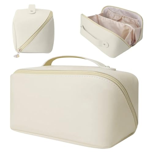 Kosmetiktasche Kosmetiktasche Tragbare Reise Kosmetiktasche Große Kapazität Lagerung Tasche Damen Toilettenartikel Make-up Handtasche-White||22CM*11CM*11CM von Xiakila