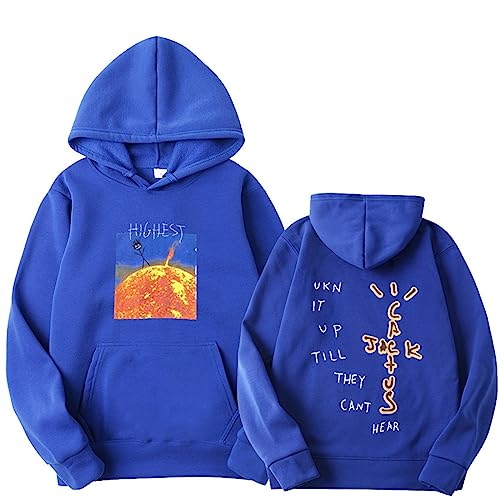 Xiakila Hip Hop Sänger Travis Scott Bedrucktes Übergroßes Hoodie Cactus Jack Cartoon Sweatshirt, Herbst Und Winter Kapuzenpullover Unisex Freizeitjacke XS~3XL-Blue||XS von Xiakila