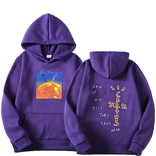 Xiakila Hip Hop Sänger Travis Scott Bedrucktes Übergroßes Hoodie Cactus Jack Cartoon Sweatshirt, Herbst Und Winter Kapuzenpullover Unisex Freizeitjacke XS~3XL-Purple||4XL von Xiakila