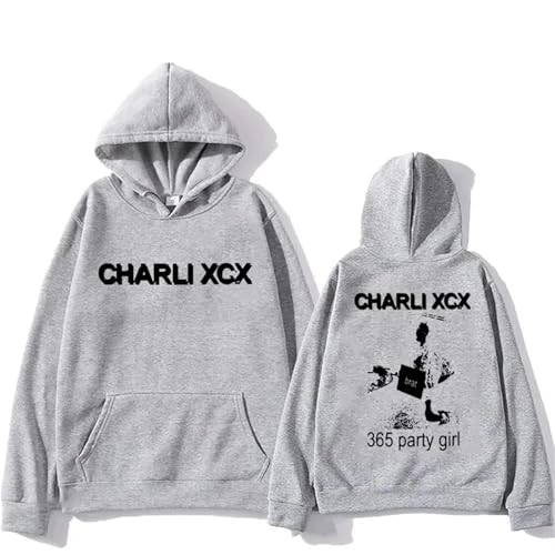 Xiakila Hoodie Charli Singer XCX Cartoon Print Pullover, Hoodie Mode Langarm Casual Plus Size Sportswear Unisex-Black||XS von Xiakila