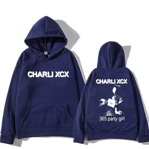 Xiakila Hoodie Charli Singer XCX Cartoon Print Pullover, Hoodie Mode Langarm Casual Plus Size Sportswear Unisex-Black||XS von Xiakila