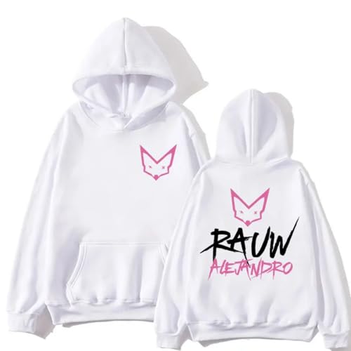 Xiakila Hoodie Hip Hop Sänger Rauw Alejandro Bedruckter Pullover, Herren Modisches Sweatshirt Damen Frühling Herbst Retro Jacke-Black||XS von Xiakila