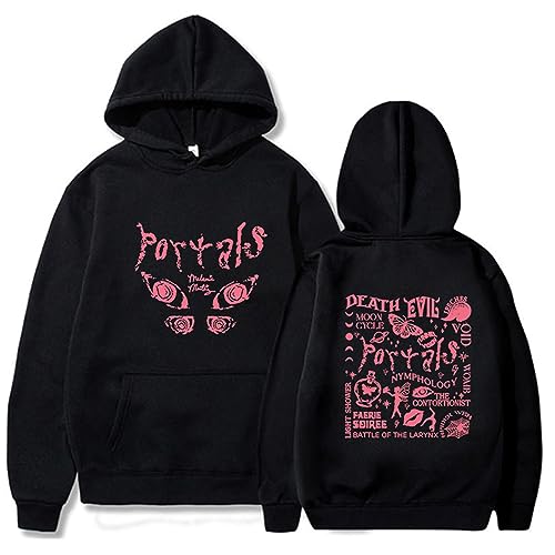 Xiakila Hoodie Melanie Martinez Graffiti Sweatshirt Hip Hop Sänger 90er Jahre Retro Pullover Frühling Herbst Männer Frauen Mode Lässig Äußere Übergroße Jacke-Black||XS von Xiakila