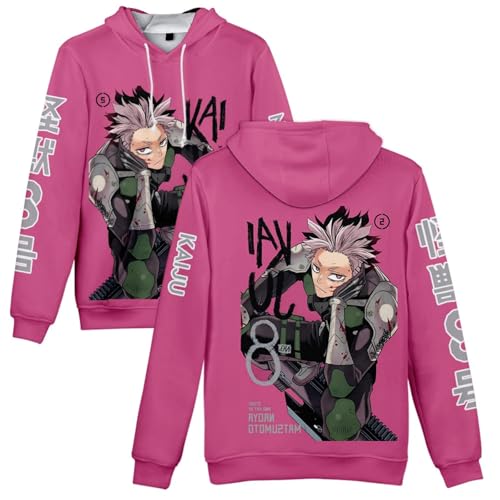 Xiakila Kinder Hoodie Comics Kaiju No 8 3D Gedruckter Pullover, Frühling Und Herbst Langarm Plus Size Sweatshirt Unisex Jacke-Grey||XS von Xiakila