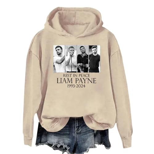 Xiakila Langarm Sweatshirt Liam-Payne Gedenk Kapuzenpulli, Herren Damen Klassiker Mit Kordelzug Hoodie Vintage Casual Pullover-Black||XS von Xiakila