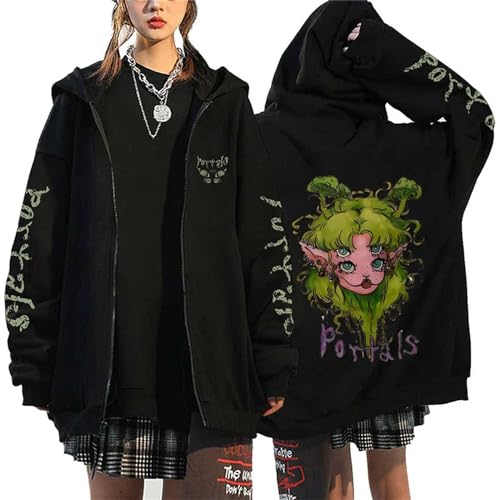 Xiakila Melanie Martinez Cartoon Print Hoodie Herren Und Damen Y2K Zip Jacke, Herren Damen Langarm Sweatshirt Hip Hop Rap Casual Pullover Harajuku Große Größe Jacke XS - 4XL-Color 1||XS von Xiakila