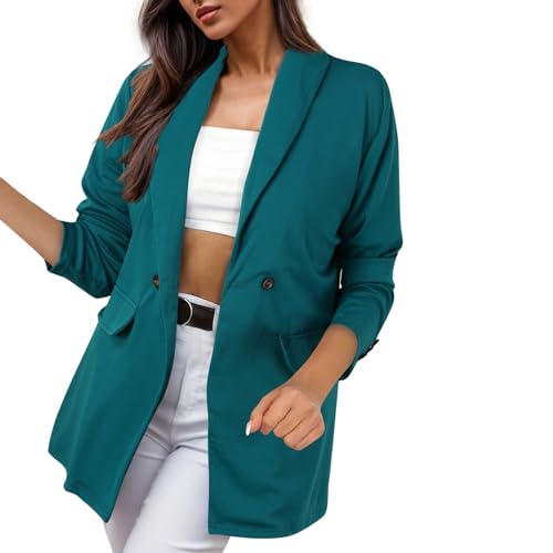 Damen Anzug Pieces Trachtenjacke Longblazer Business Sportlich Jackett Schwarz Blaser Sommer Kurzblazer Elegant Blazer Elegantes Outfit Komplett Leichter Sommerblazer Kostüme Leicht Sweatblazer Set von Xiangdanful